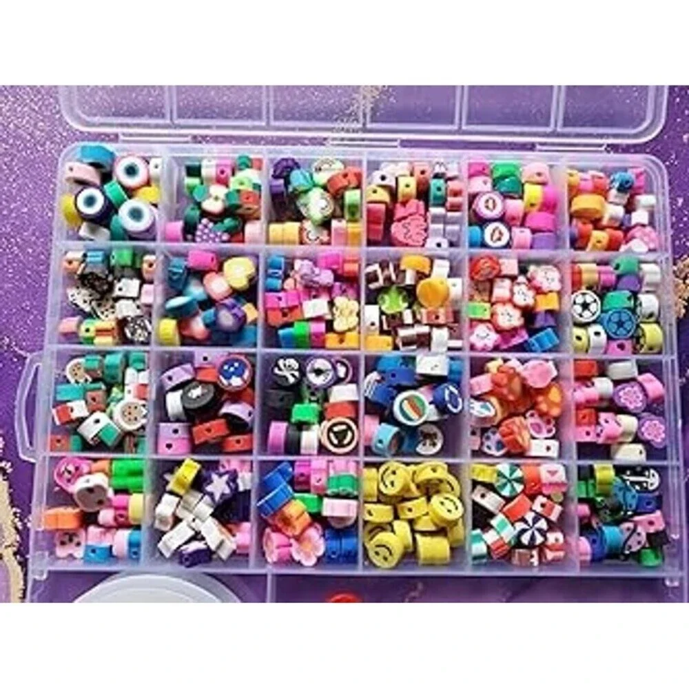 200 Pcs Polymer Clay Beads Bracelet Making Kit